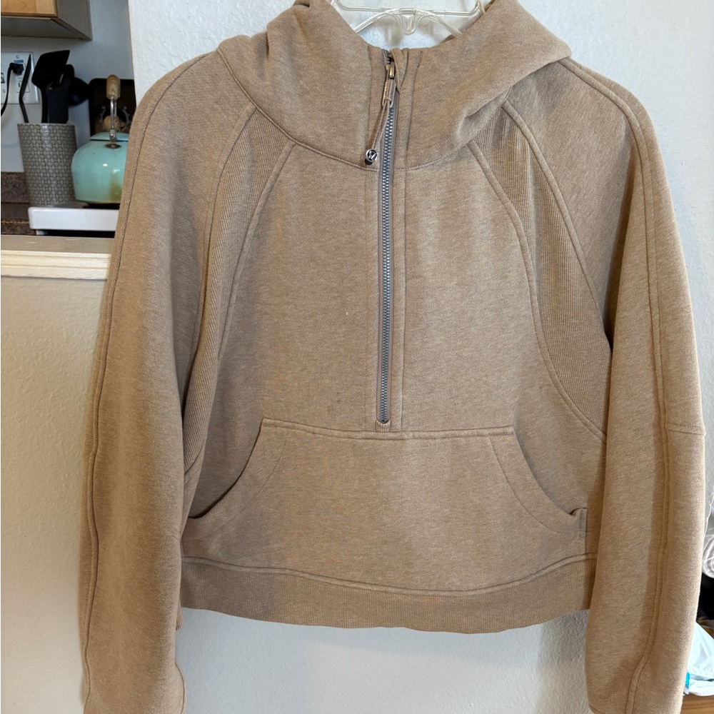 lululemon athletica Beige Half-Zip Hoodie